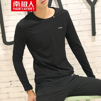 南極人（Nanjiren） 長(zhǎng)袖 男士T恤 T7527黑 