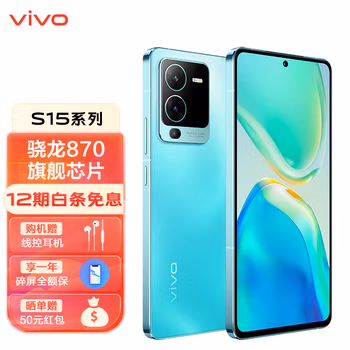 vivo S15 高通骁龙870感光影像系统 电影感人像大片 66W闪充 5G手机 盛夏 8G+128GB 官方标配