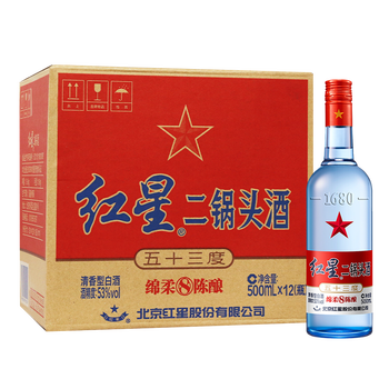 紅星53375mL-500mL，500ml*12 清香型，清香