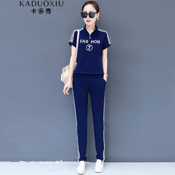 卡多秀（KADUOXIU） 口袋，拉鏈，印花，立體裁剪 短袖 T恤 女 圓領(lǐng)