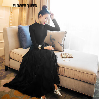 FLOWER QUEEN 純色 拉鏈 連衣裙