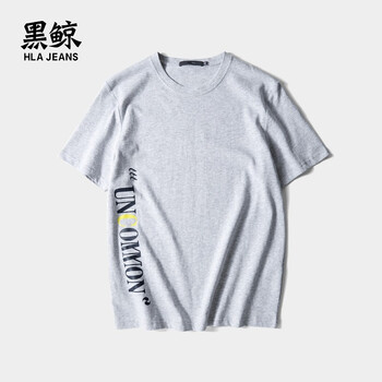 黑鯨（HLAJEANS） 短袖 男士T恤 淺灰ER 
