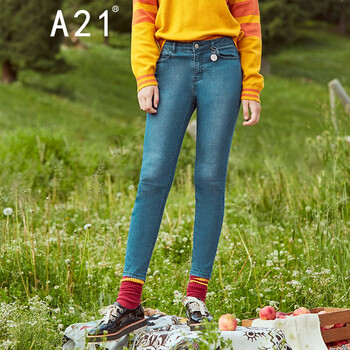 A21 高腰 鉛筆褲/小腳褲 女 長(zhǎng)褲 牛仔褲
