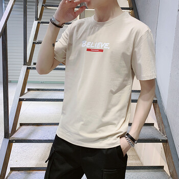 范華尼（VARWANEO） 短袖 男士T恤 杏色 
