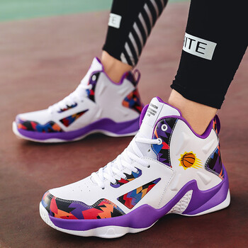 炫步籃球鞋白紫（男款8711） 40