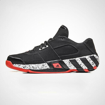 阿迪達(dá)斯（Adidas）籃球鞋Q33337黑+喜水庫(kù)紅+白 42