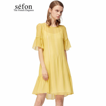 臣楓（Sefon） 純色 透視 連衣裙