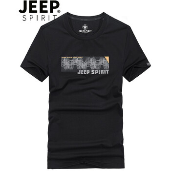 Jeep 短袖 男士T恤 1015黑色 