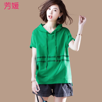 芳媛 立體裝飾 短袖 T恤 女 圓領(lǐng)