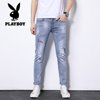 花花公子（PLAYBOY） 鉛筆褲/小腳褲  男士牛仔褲