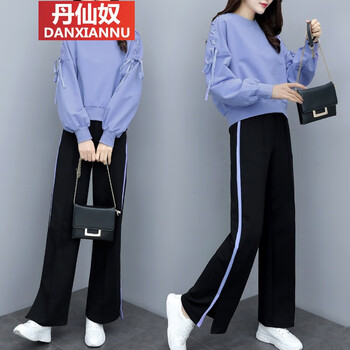 丹仙奴（DANXIANNU） 中腰 闊腳褲 女 長褲 休閑褲