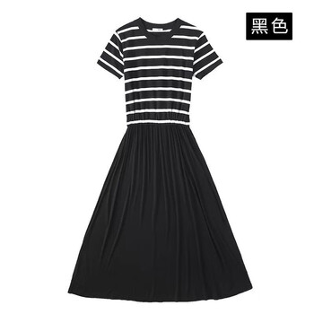 韓佳菲（Hanjiafei） 橫條紋 3D，拼接，條紋，立體裁剪 連衣裙