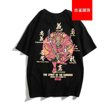 尊尚鳥(niǎo) 短袖 男士T恤 武士 黑色 