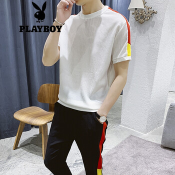 花花公子（PLAYBOY ESTABLISHED 1953） 短袖 男士T恤 DS140白色 