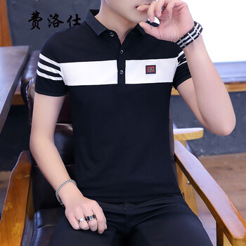 費(fèi)洛仕（FIOOSU） 短袖 男士T恤 7018黑色 