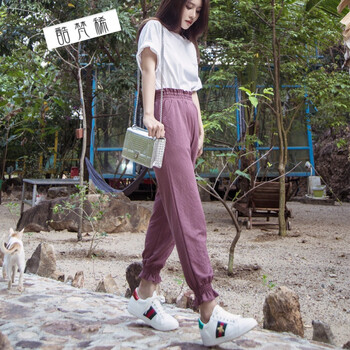 酷梵?。↘UFANXI） 自然腰 燈籠褲 女 九分褲 休閑褲