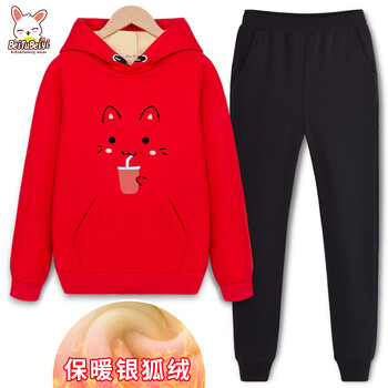 女童抓絨加厚套裝
