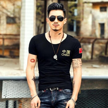 古萊登（GODLIKE） 短袖 男士T恤 圓領(lǐng)中國黑 