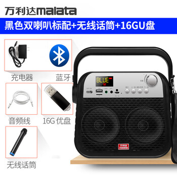 萬利達(dá)（Malata） X01 音箱/音響 雙喇叭版藍(lán)牙版+16GU盤+無線話筒