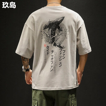 玖島（NINEDAO） 短袖 男士T恤 淺灰色DS342 