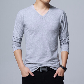 狂龍霸者（KUANGLONGBAZHE） 長(cháng)袖 男士T恤 灰色 