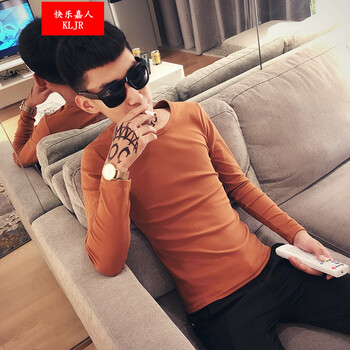 快樂嘉人 長袖 男士T恤 焦糖色 XL，L，XXL，XXXL，M