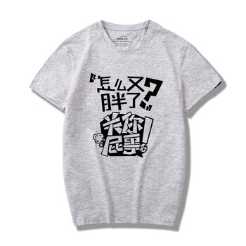 多創(chuàng)藝（DUOCHUANGYI） 短袖 男士T恤 灰色怎么又胖了 