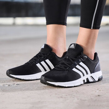 阿迪達(dá)斯（Adidas）跑步鞋B96491一號黑色+亮白 