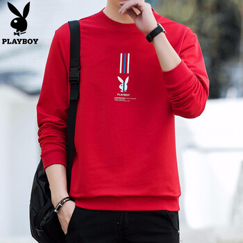 花花公子（PLAYBOY） 長袖 男士T恤 H305紅色 