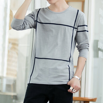 聚衣尚品 長(cháng)袖 男士T恤 灰色 XL，L，XXXL，XXL，M