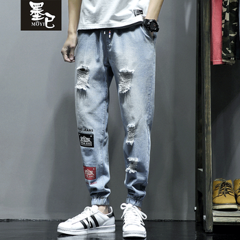 墨已（MOYI） 直筒褲 青春休閑 男士牛仔褲
