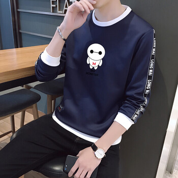 范加爾（FANJIAER） 長袖 男士T恤 藏青色 XL，L，XXXL，加大，M，XXL