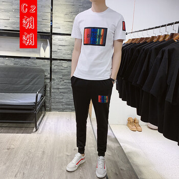 C2潮朝(C2 chao chao) 短袖 男士T恤 TZ05白色 