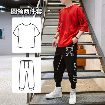羅詩歐（ROSIIOOE） 五分袖 男士T恤 紅色 