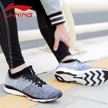 李寧（LI-NING）跑步鞋-7經(jīng)典黑白灰 39