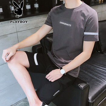 花花公子（PLAYBOY PHYSICAL） 短袖 男士T恤 6262深灰色 