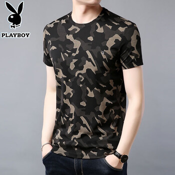 花花公子（PLAYBOY ESTABLISHED 1953） 短袖 男士T恤 HHYT9270杏色 