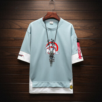 迪匹斯（DIPISI） 五分袖 男士T恤 湖藍色 