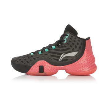李寧（LI-NING）籃球鞋ABAL043-2新基礎(chǔ)黑/蕉紅色 