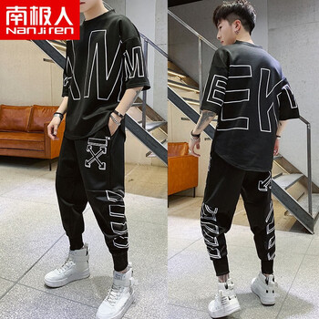 南極人（Nanjiren） 五分袖 男士T恤 TZ65黑色 