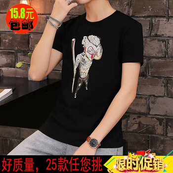 未知 短袖 男士T恤 T30黑色 
