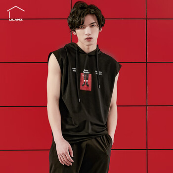 LILANZLESSISMORE 無袖 男士T恤 黑紅 