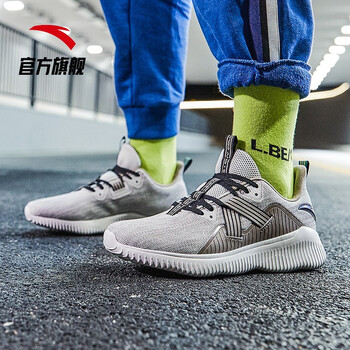 安踏（ANTA）跑步鞋一度灰/亞麻灰/工業(yè)藍(lán)-5 