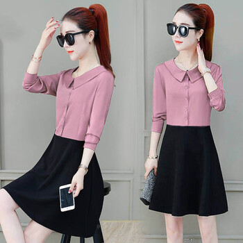 蝗裳一族  拼接，拉鏈 連衣裙