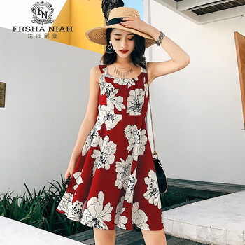 法莎尼亞（FRSHANIAH） 碎花 露背 連衣裙
