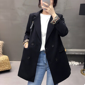 豹紋小西裝外套女