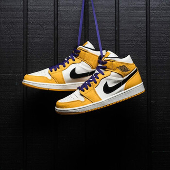 耐克（NIKE）籃球鞋白橙 紫金黃湖人852542-700 