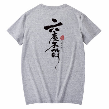 俞兆林（YUZHAOLIN） 短袖 男士T恤 灰T-前六塵胸標(biāo)后六塵不改黑 