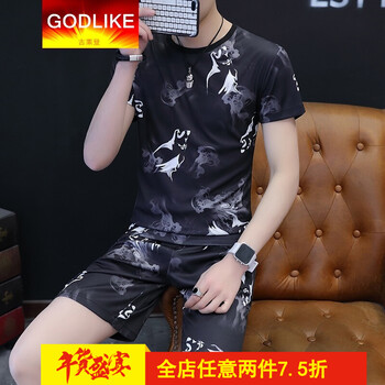 古萊登（GODLIKE） 長(cháng)袖 男士T恤 狼頭黑 