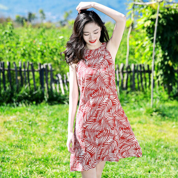 芮妮蘭（Rui Ni Lan） 抽象圖案 口袋 連衣裙